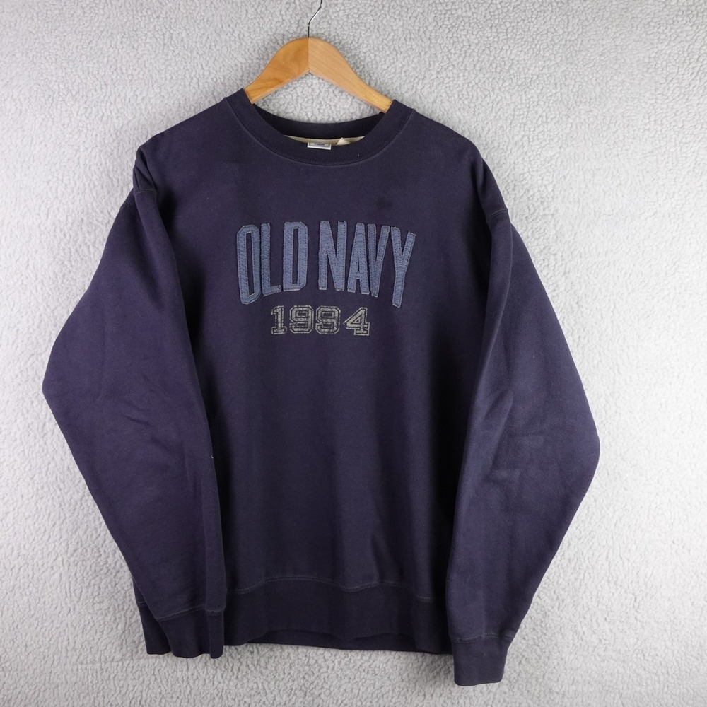 Old Navy Mens Vintage 1994 Embroidered Crewneck Sweatshirt Navy Blue Large